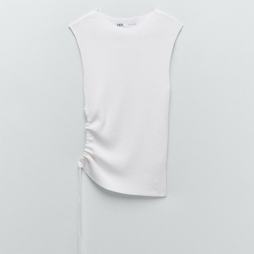 Zara White Sleeveless Top